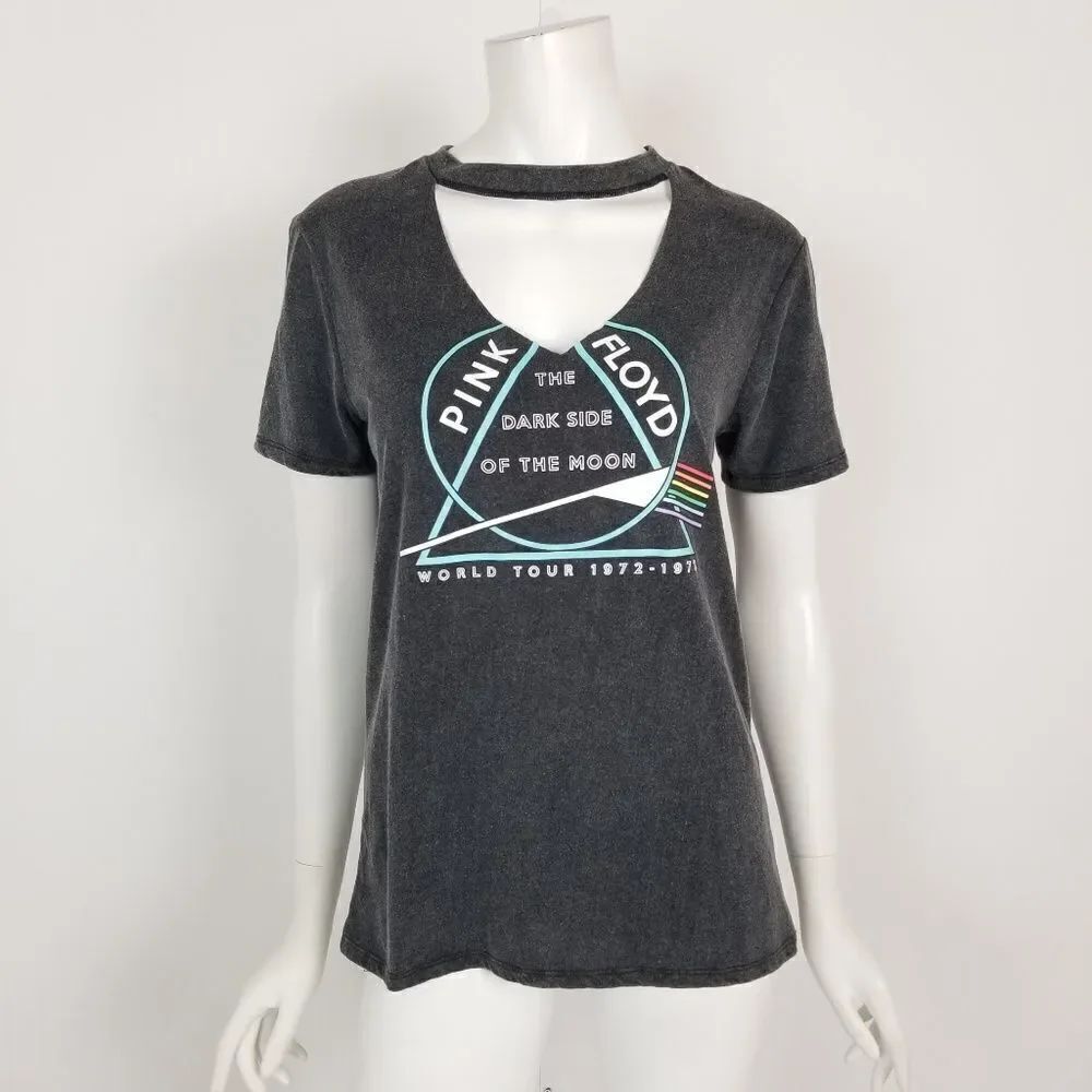 Pink Floyd Graphic Choker V Neck T Shirt